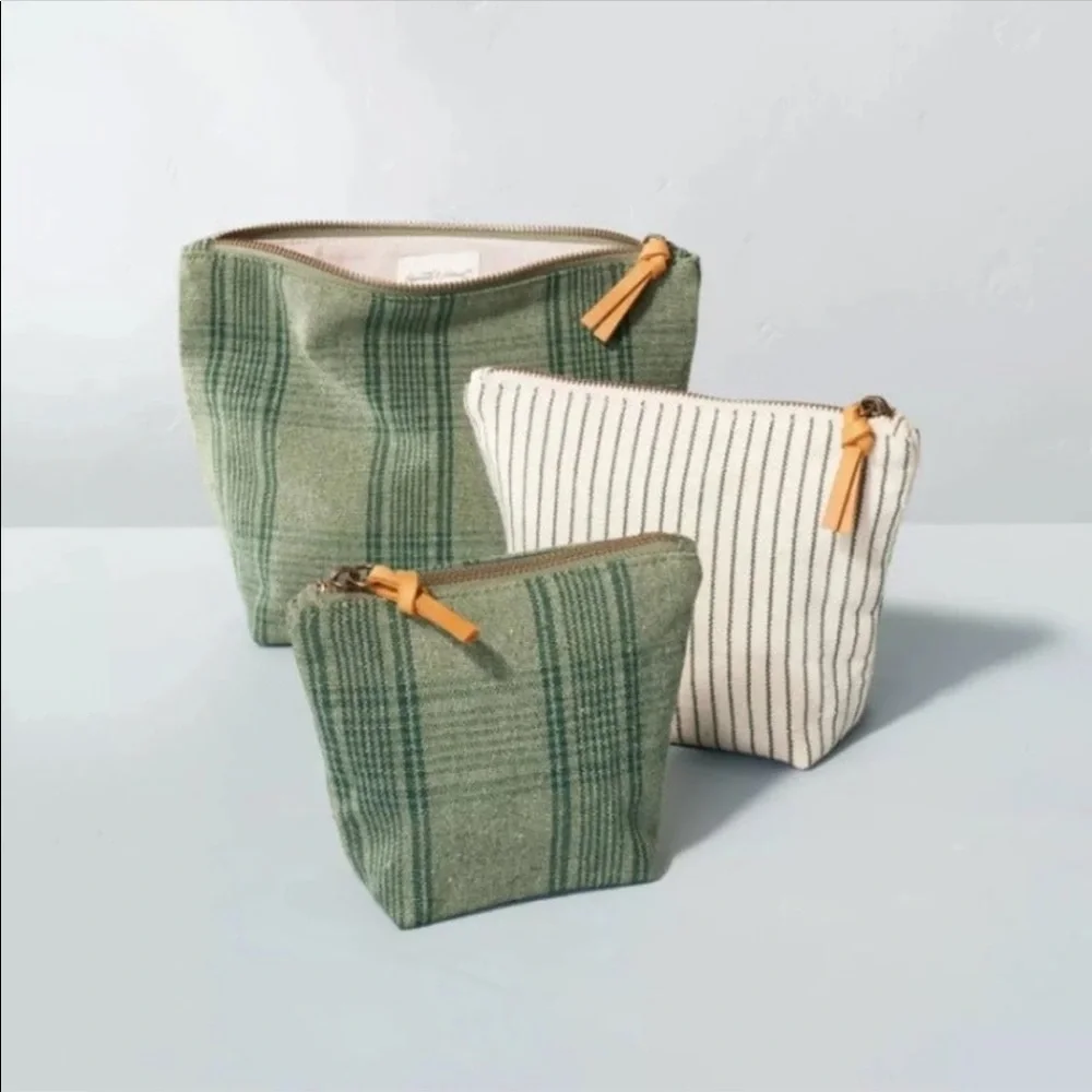 🔥👀🔥3 Pack Hearth And Hand Canvas Travel Cases, Brand New In Plastic! - Picture 2 of 7